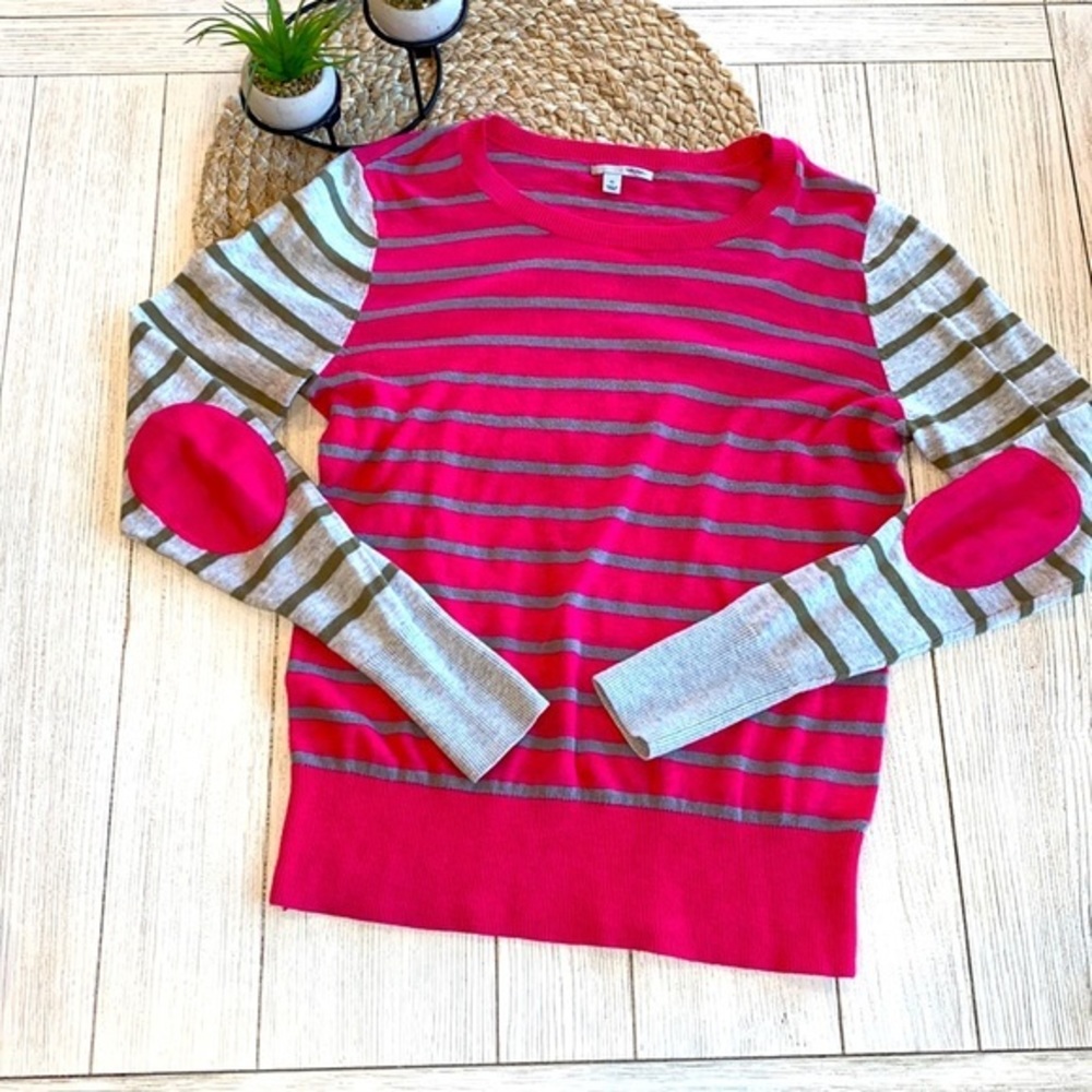 Halogen NWOT pink striped crewneck sweater size XS